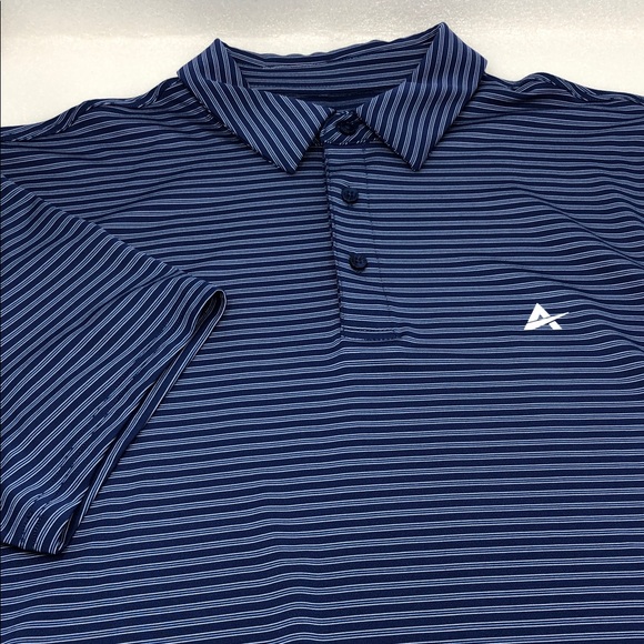 Arctic Cool Polo Shirt Blue & White Striped Short Sleeves Men’s Size XL - Picture 1 of 8